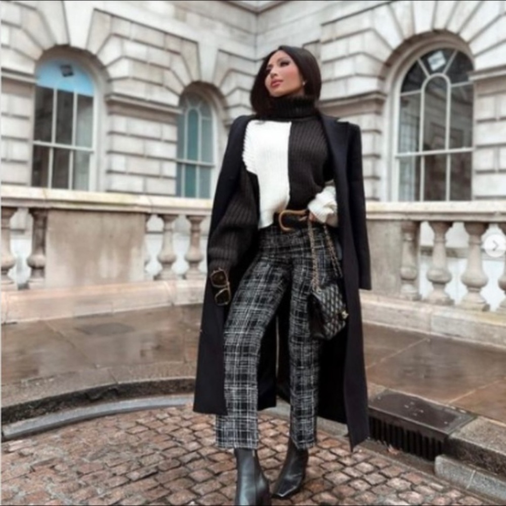 BLOGGERS FAV Zara tweed high waisted pants